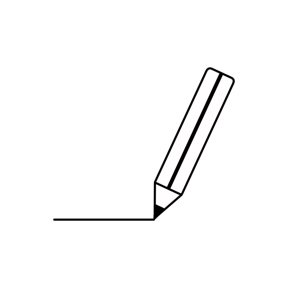 Vektorsymbol eines Bleistifts. Schwarz und Weiß auf einem isolierten Hintergrund. vektor