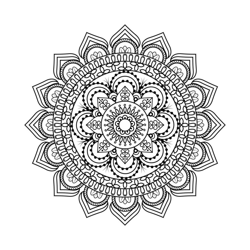 Blumen-Mandala. vintage dekorative elemente. Muster, Abbildung. islam, arabisch, indisch, türkisch, pakistan, chinesisch. rundes Ornamentmuster, Vektor