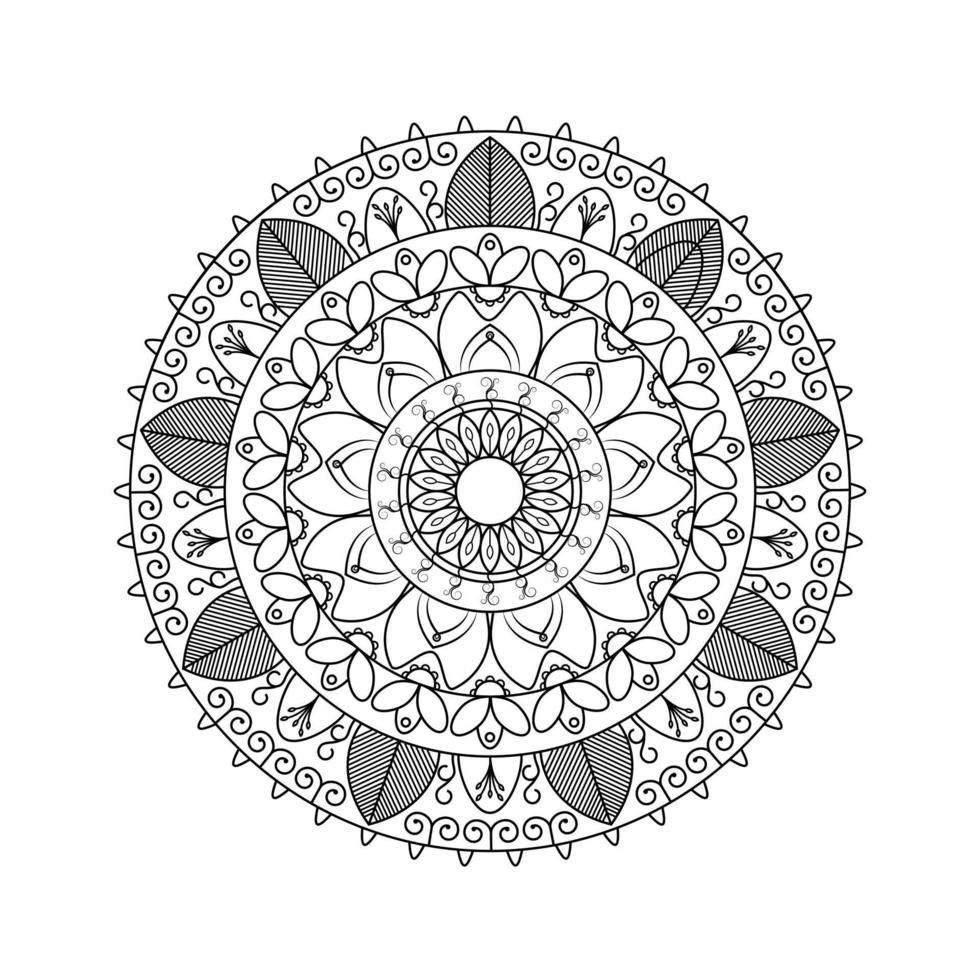 Blumen-Mandala. vintage dekorative elemente. orientalisches Muster, Vektorillustration. islam, arabisch, indisch, marokkanisch, spanien, türkisch, pakistan, chinesisch, mystisch, osmanische motive, schwarze umrisse auf isolieren vektor