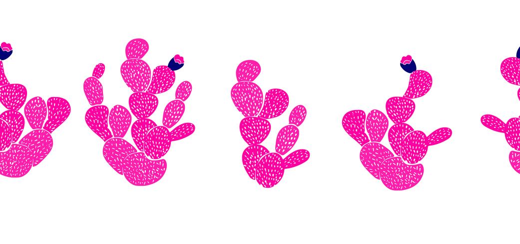 Hand gezeichnetes dekoratives nahtloses Muster mit Kakteen. im skandinavischen Stil. Trendy tropisches Design für Textilien vektor