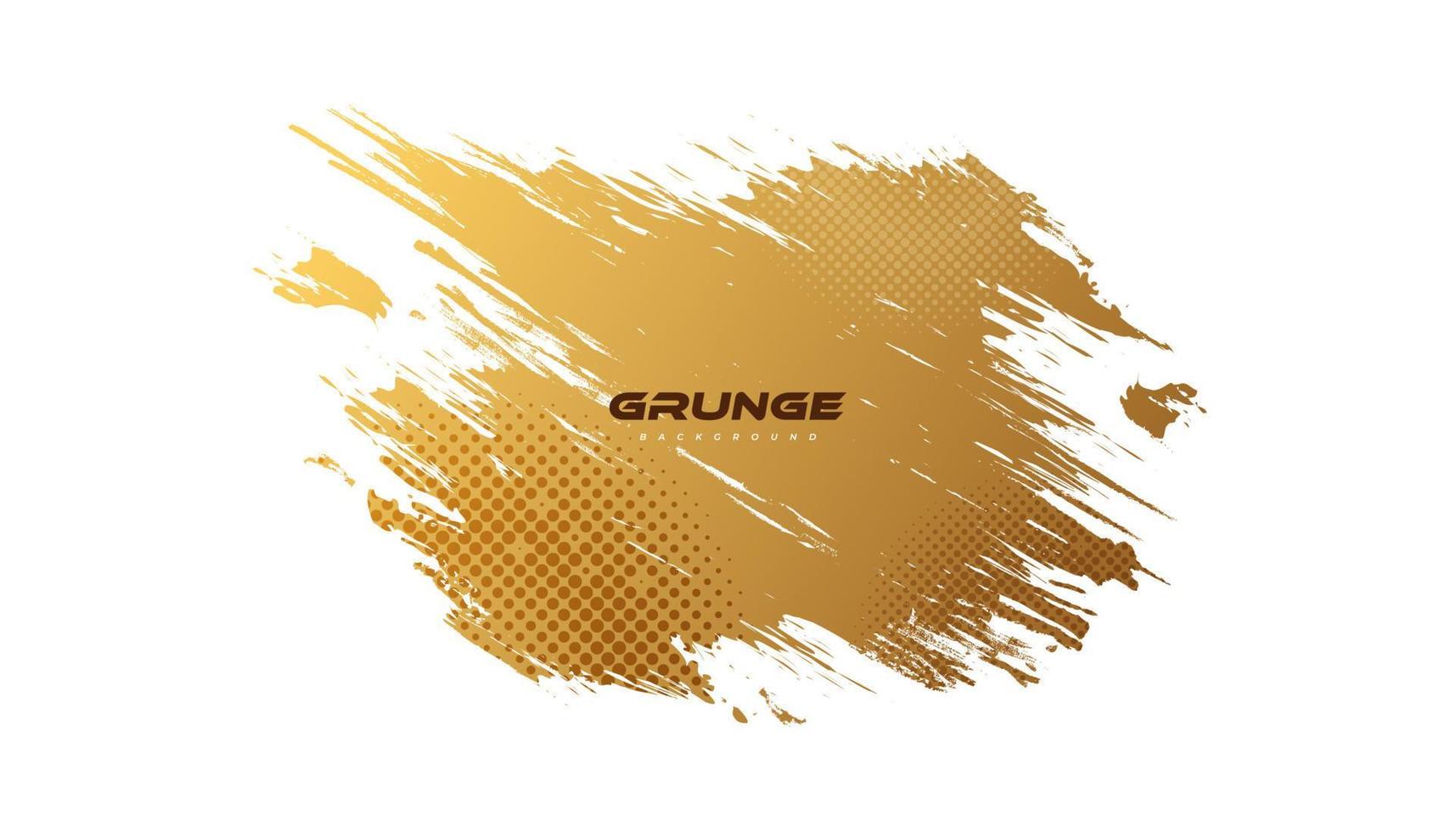 abstrakter weißer und goldener Grunge-Hintergrund mit Halbton-Stil. Pinselstrichillustration für Banner, Poster oder Sport. Kratz- und Texturelemente für das Design vektor