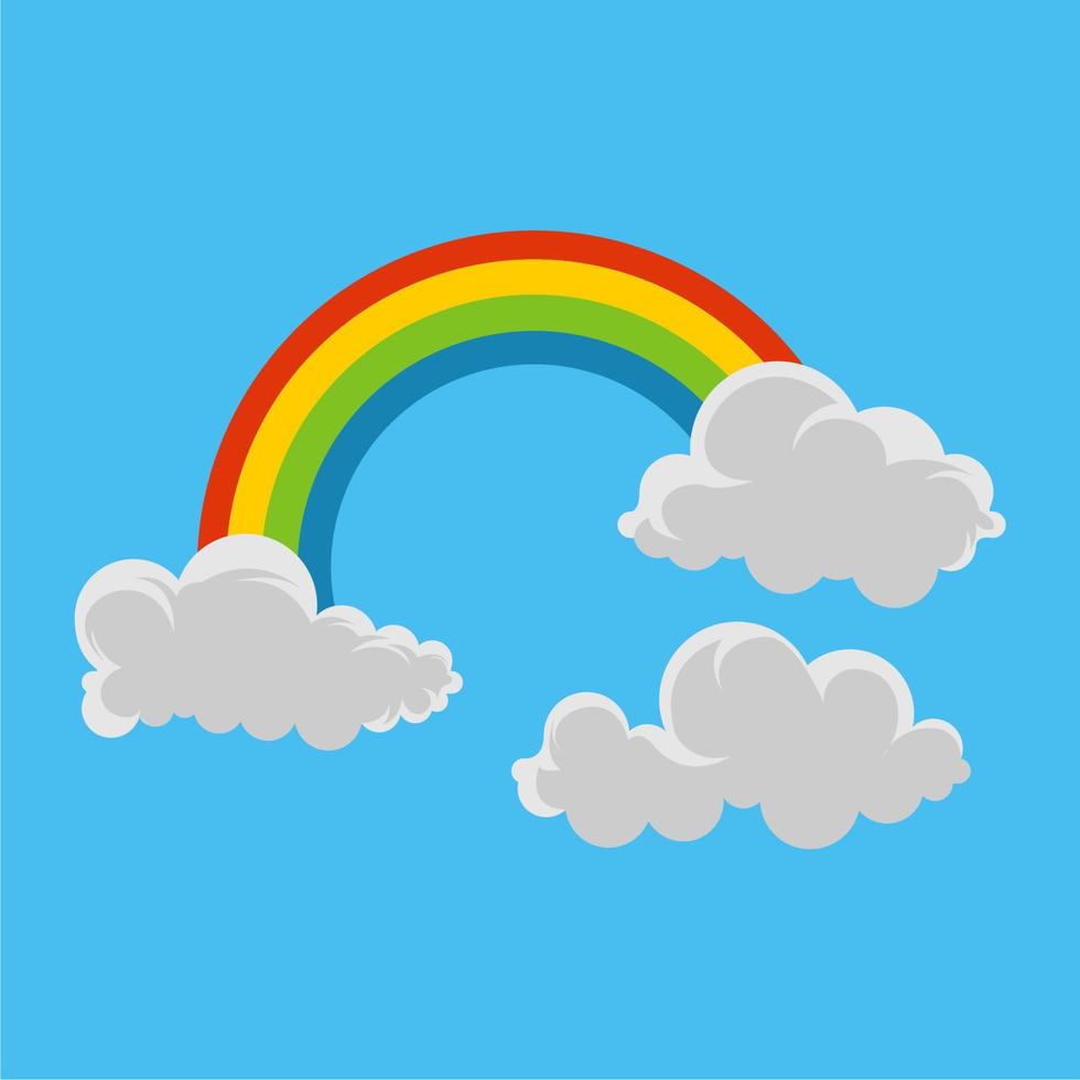 Regenbogen- und Wolkenvektorillustration vektor