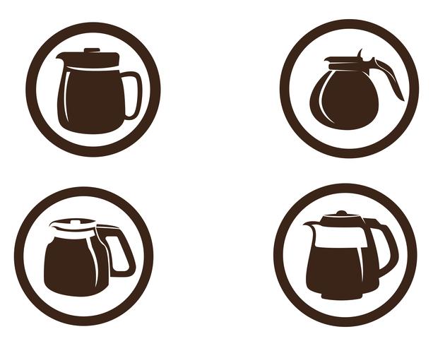 Kaffekopp Logo Mall vektor ikon design
