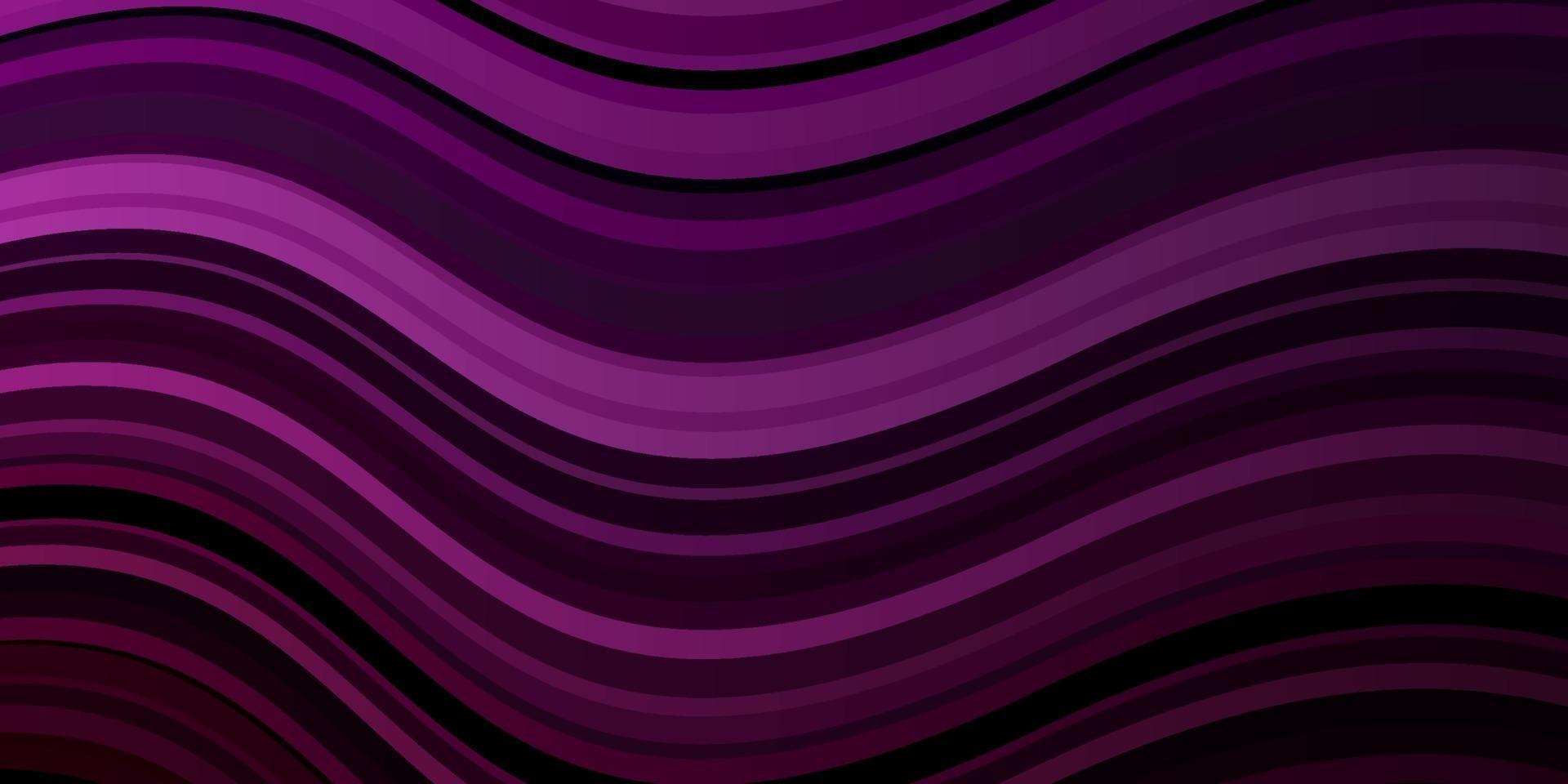 dunkelrosa Vektorhintergrund mit gekrümmten Linien. vektor