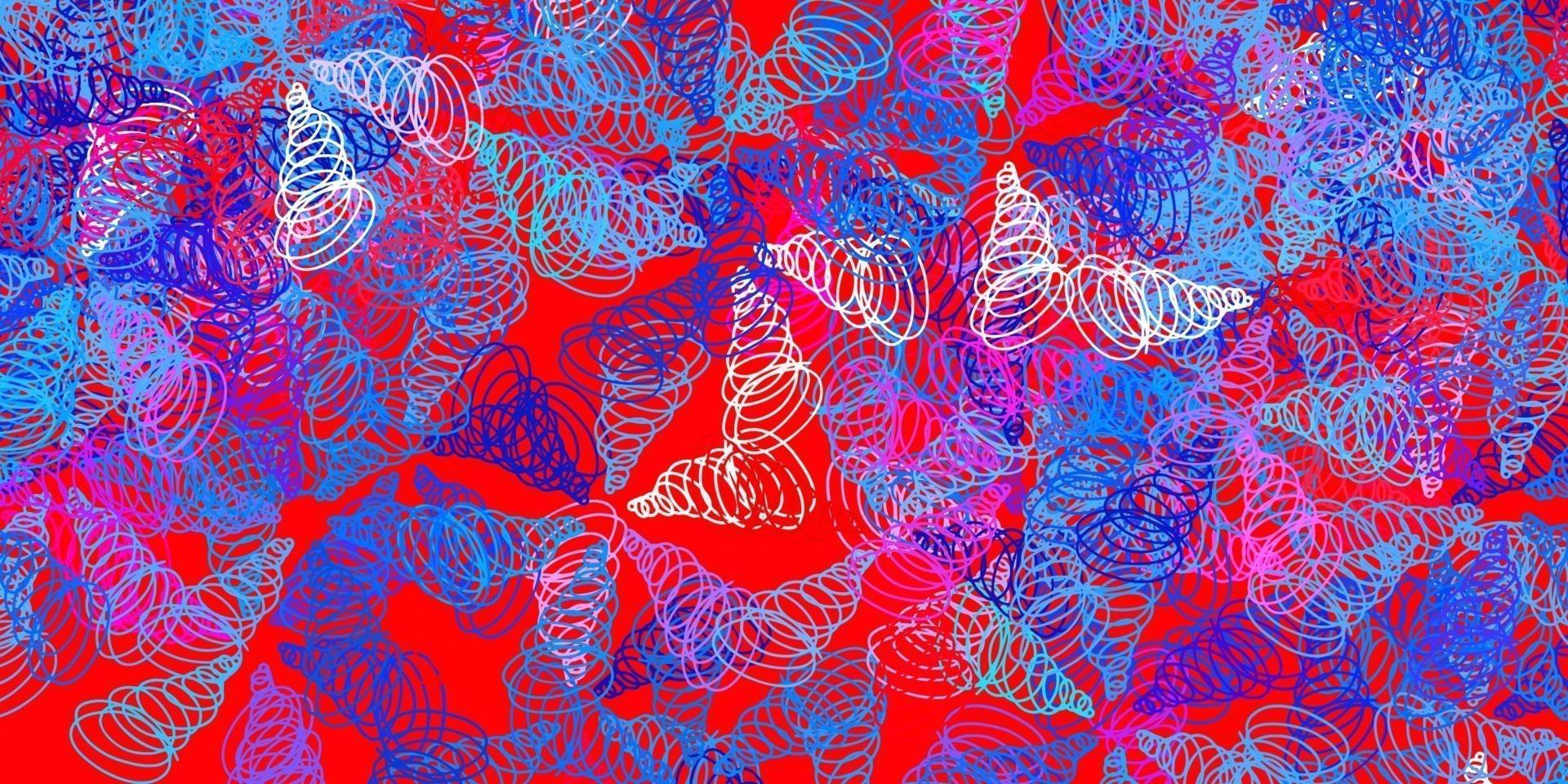 hellblaue, rote Vektorschablone mit gekrümmten Linien. vektor