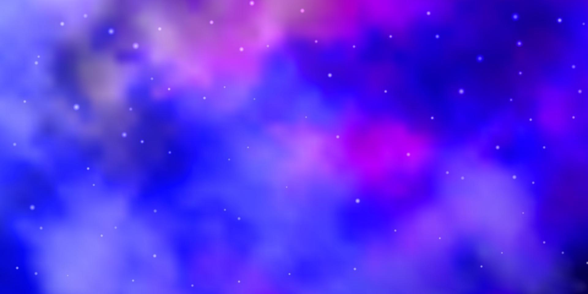 ljusrosa, blå vektorbakgrund med färgglada stjärnor. vektor