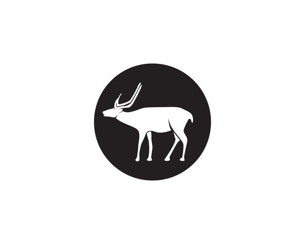 Huvud hjortdjur logo svart silhouete ikoner vektor