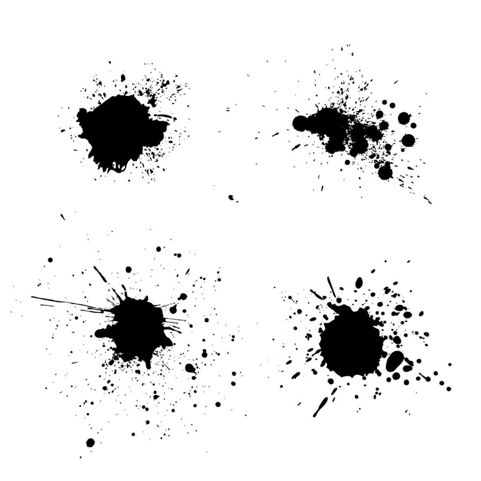 svart bläck stänk. vektor akvarell pensel konsistens. bläckstänk och fläckar