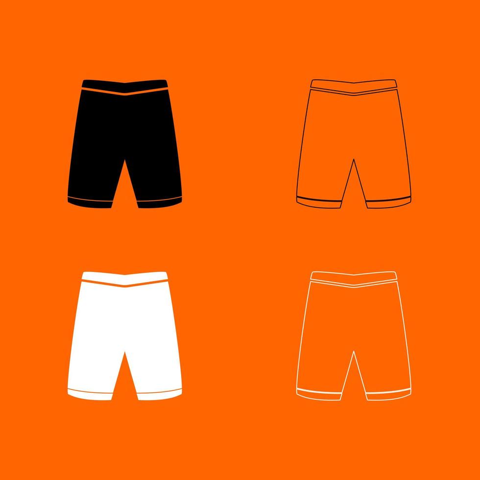 Shorts Schwarz-Weiß-Set-Symbol. vektor