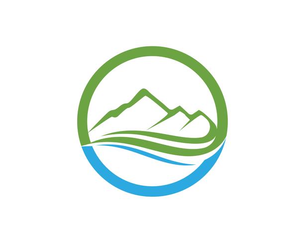 Berg und Wasser Logo Business Template Vector