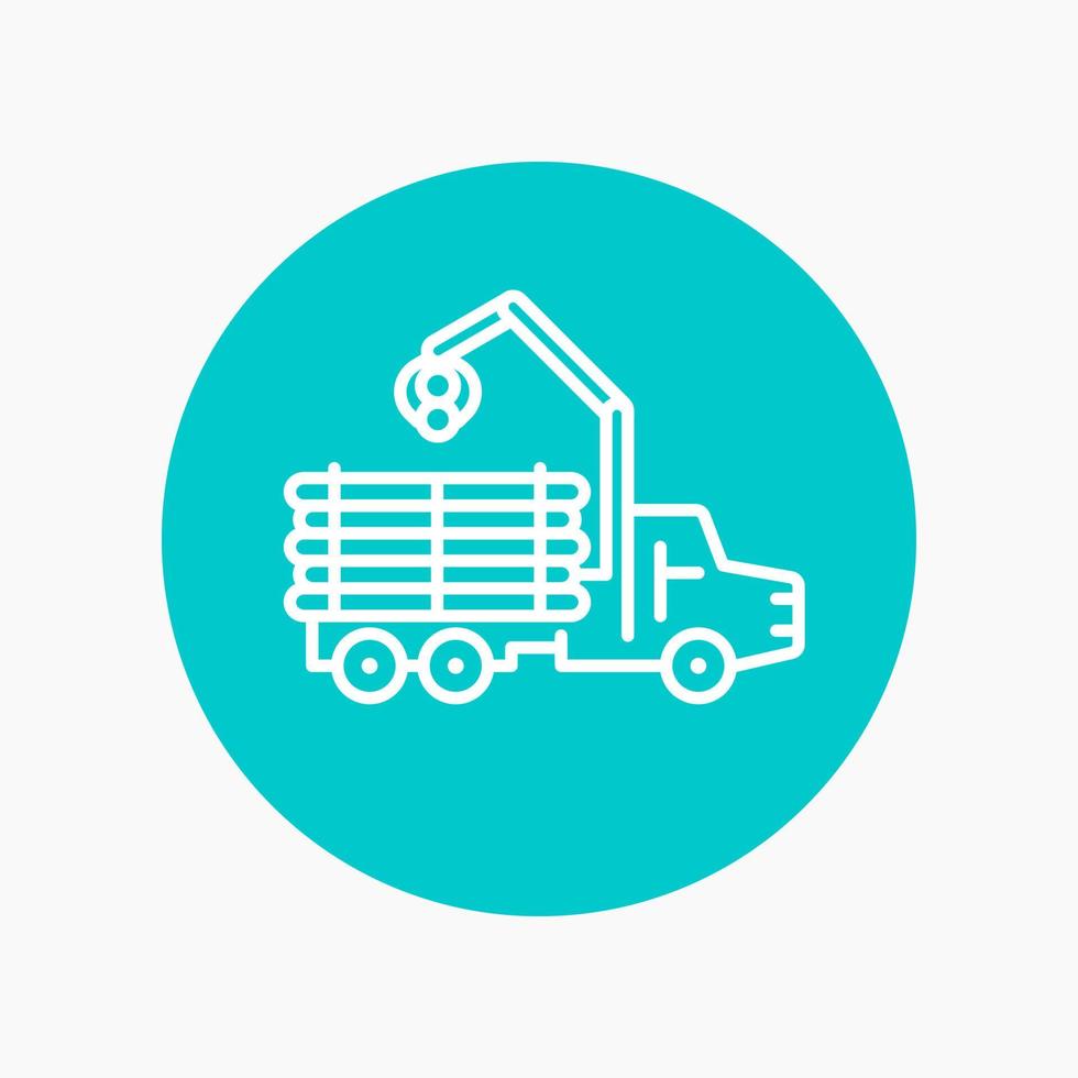 Forwarder-Liniensymbol, Forstfahrzeug, Logger, Holzfäller-LKW-Vektor vektor