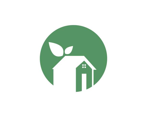 Hemblad grön natur logotyp vektor