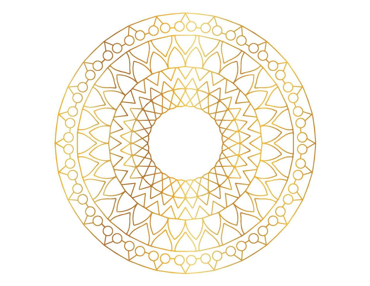 gyllene gradient mandala design med kunglig konst vektor