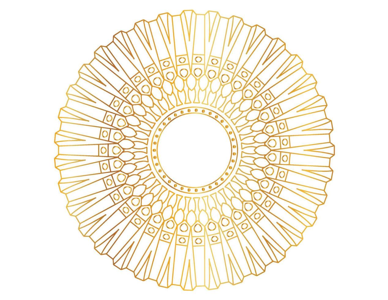mandalakonst med gyllene gradient och mönster vektor