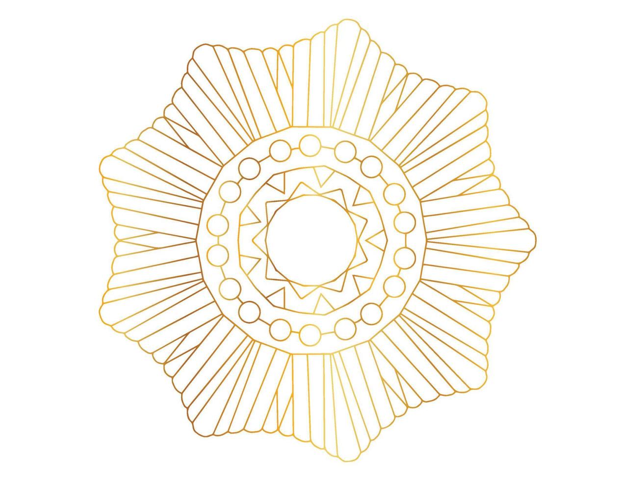 gyllene gradient mandala design med kunglig konst vektor