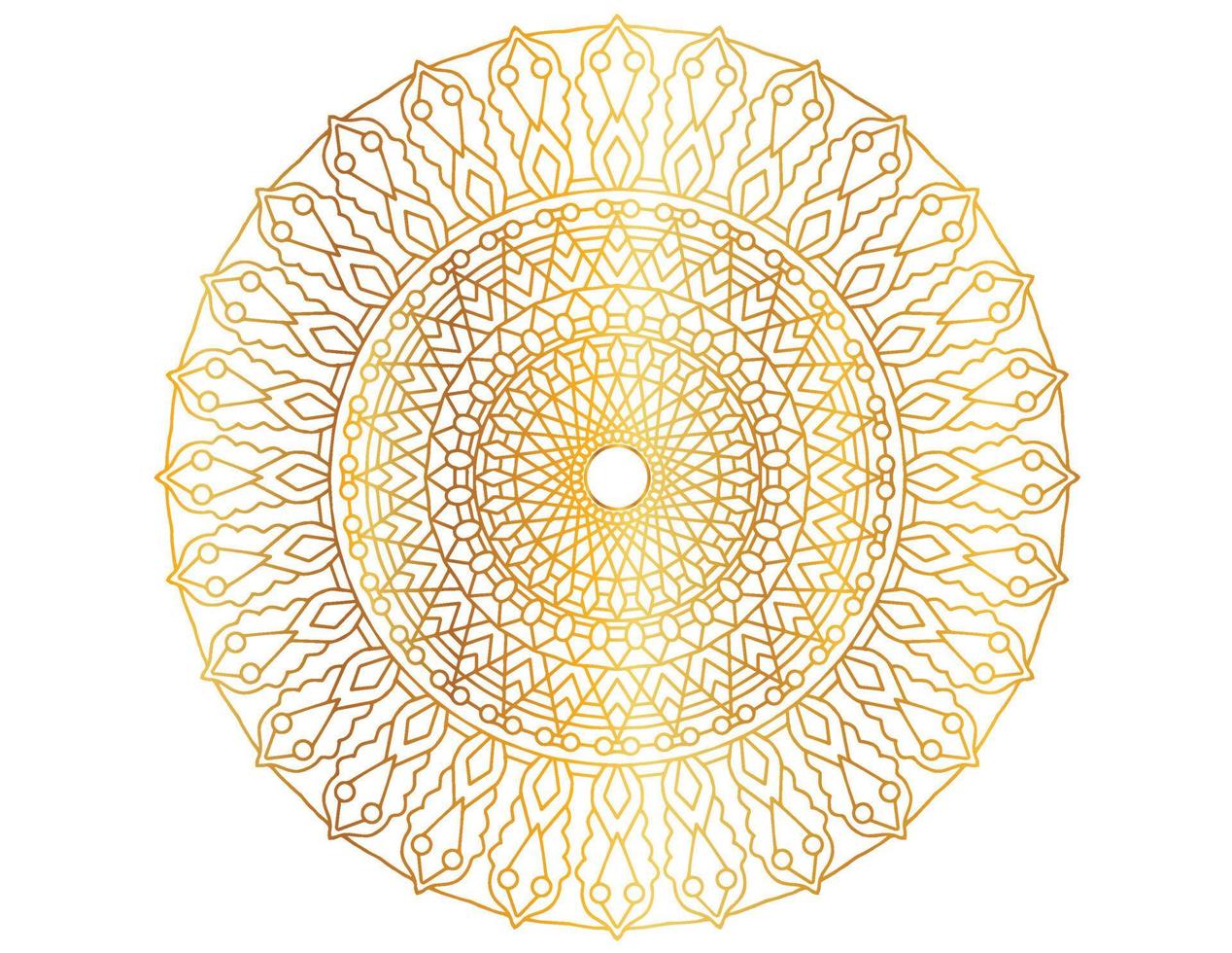 gyllene gradient mandala design med kunglig konst vektor