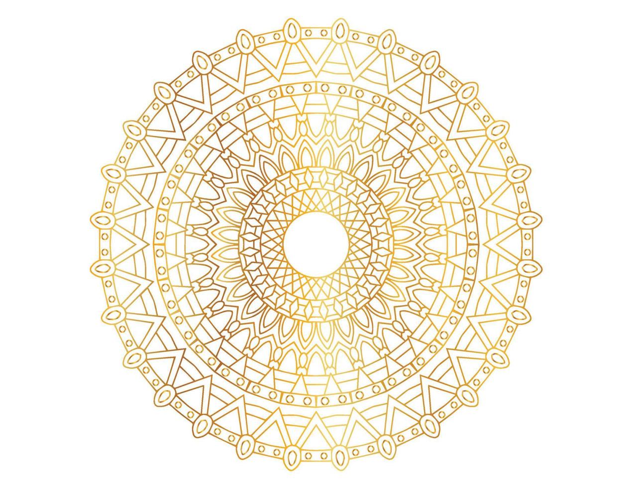 gyllene gradient mandala design med kunglig konst vektor