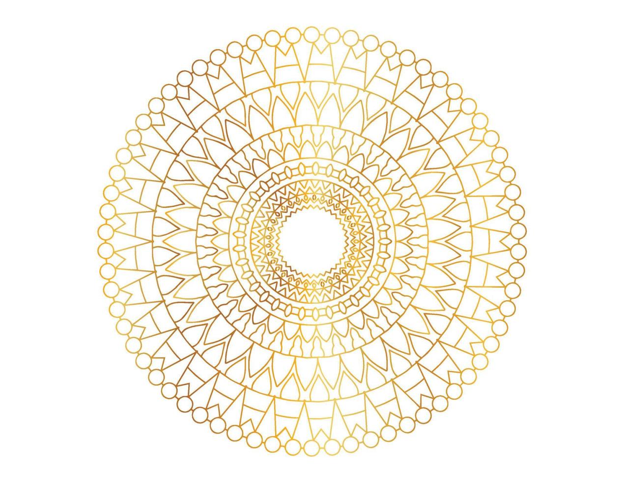 Mandala-Kunst mit goldenem Farbverlauf, Design, Hintergrund, vektor