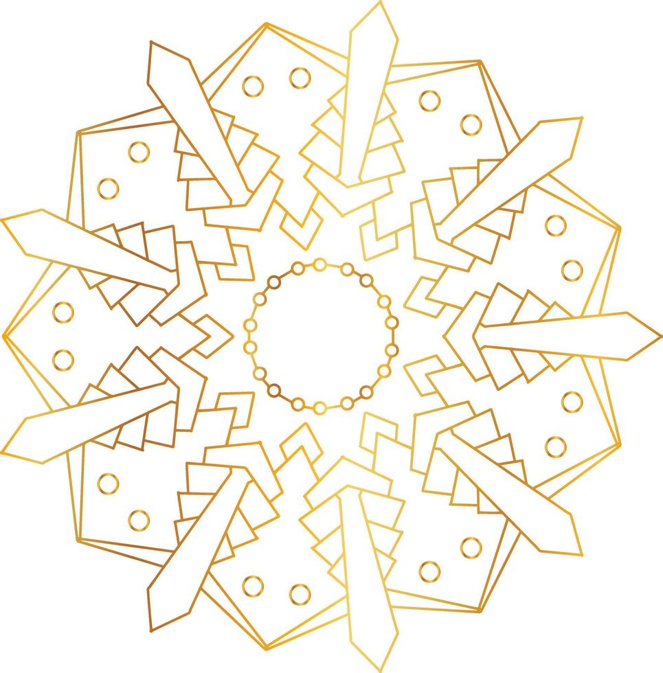 königliches Mandala-Muster mit goldenem Farbverlauf vektor