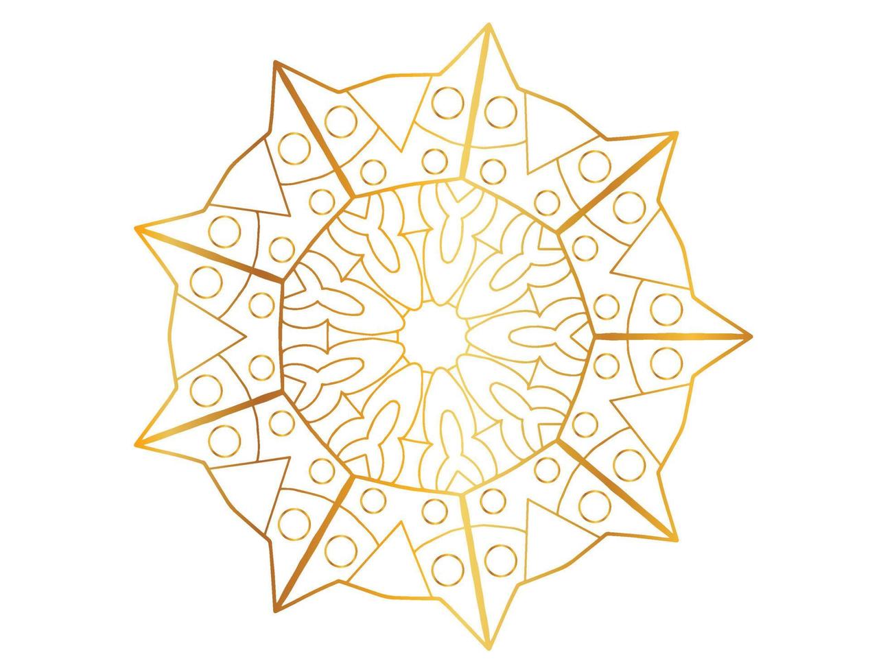 Mandala-Kunst mit goldenem Farbverlauf, Design, Hintergrund, vektor