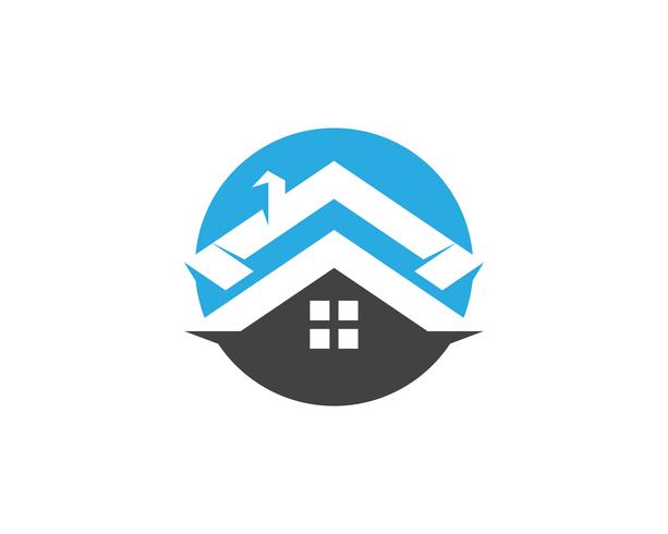 Immobilien- und Wohngebäudelogo-Ikonenschablone vektor