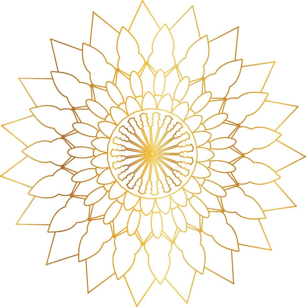 königliches Mandala-Design mit goldenem Farbverlauf, Hintergrund, Muster vektor