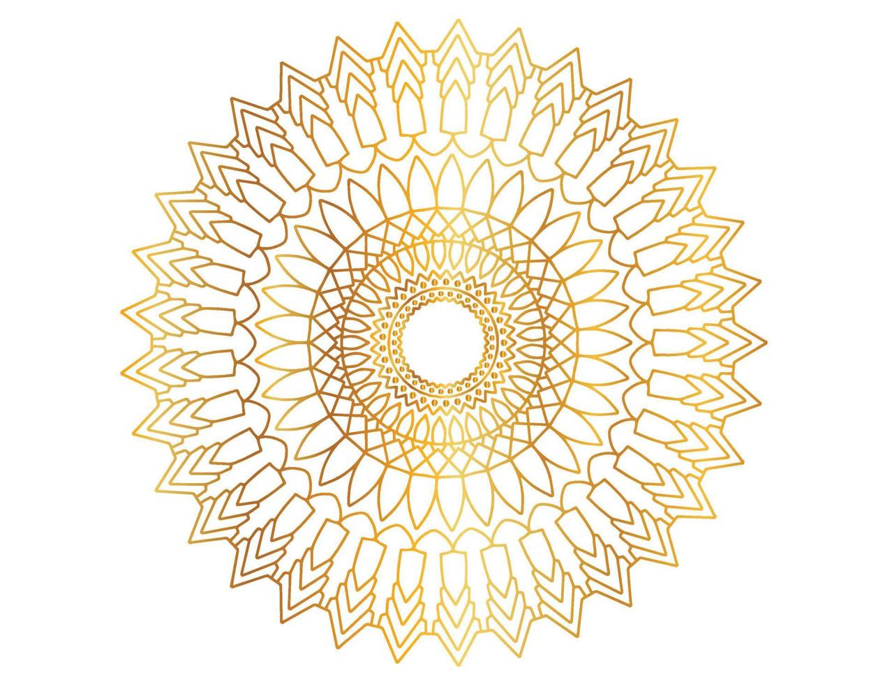 Mandala-Kunst mit goldenem Farbverlauf, Design, Hintergrund, vektor