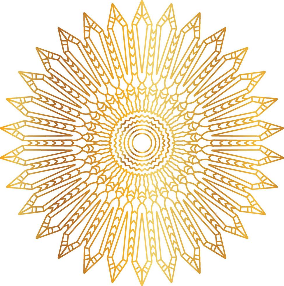 mandalakonst med gyllene gradient och kunglig design vektor