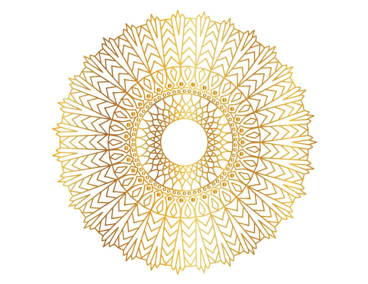 Mandala-Kunst mit goldenem Farbverlauf und Muster vektor