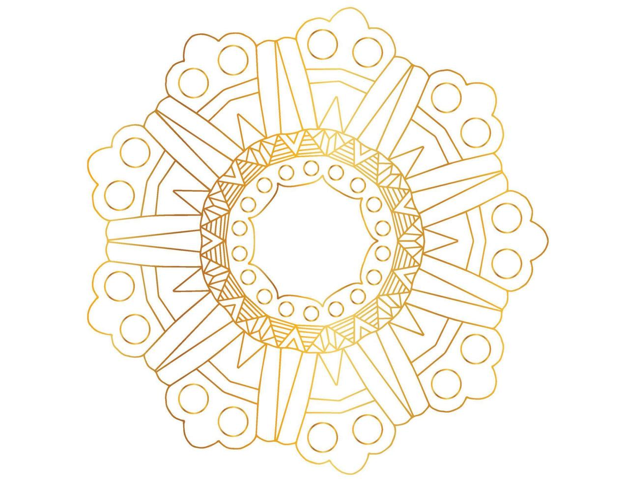 mandalakonst med gyllene gradient och mönster vektor