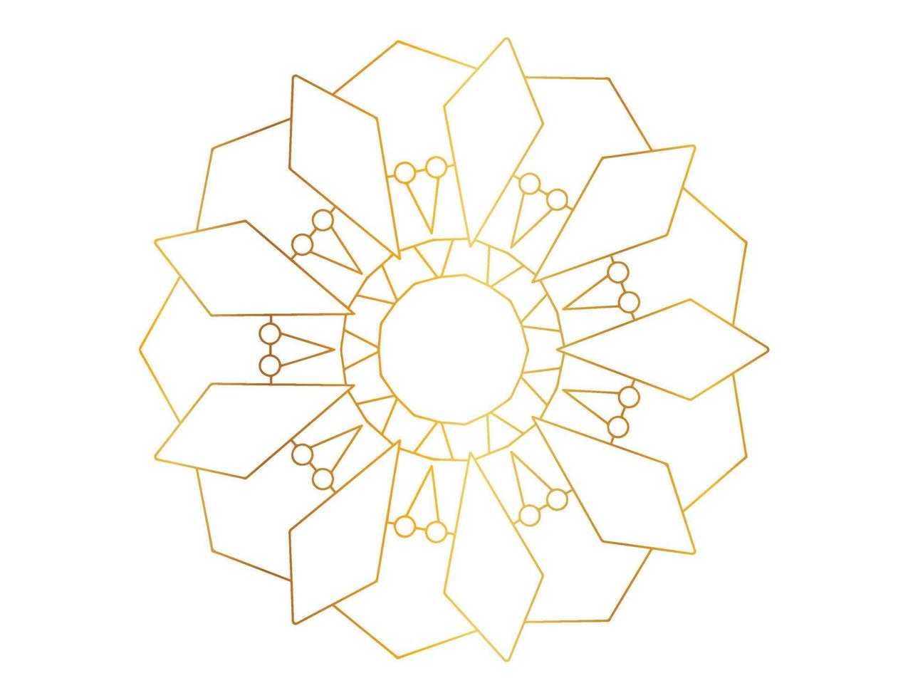 gyllene gradient mandala design med kunglig konst vektor