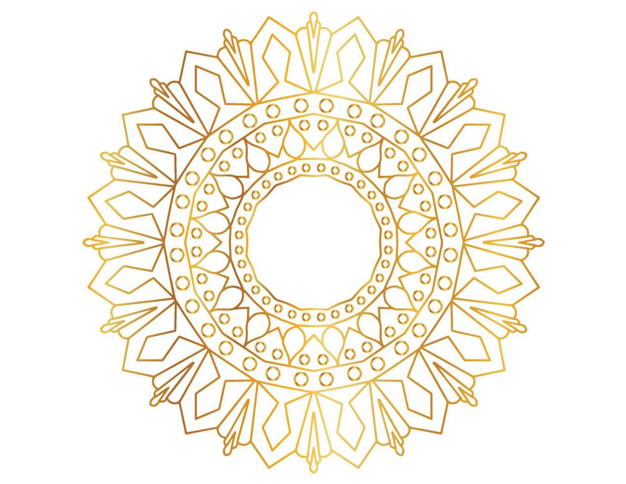 Mandala-Kunst mit goldenem Farbverlauf und Muster vektor