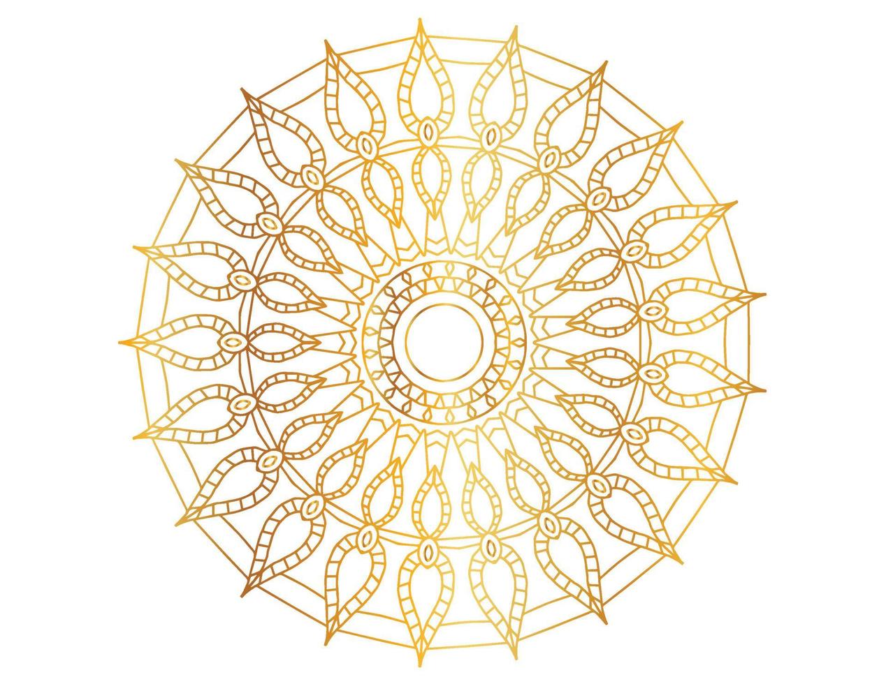 gyllene gradient mandala design med kunglig konst vektor