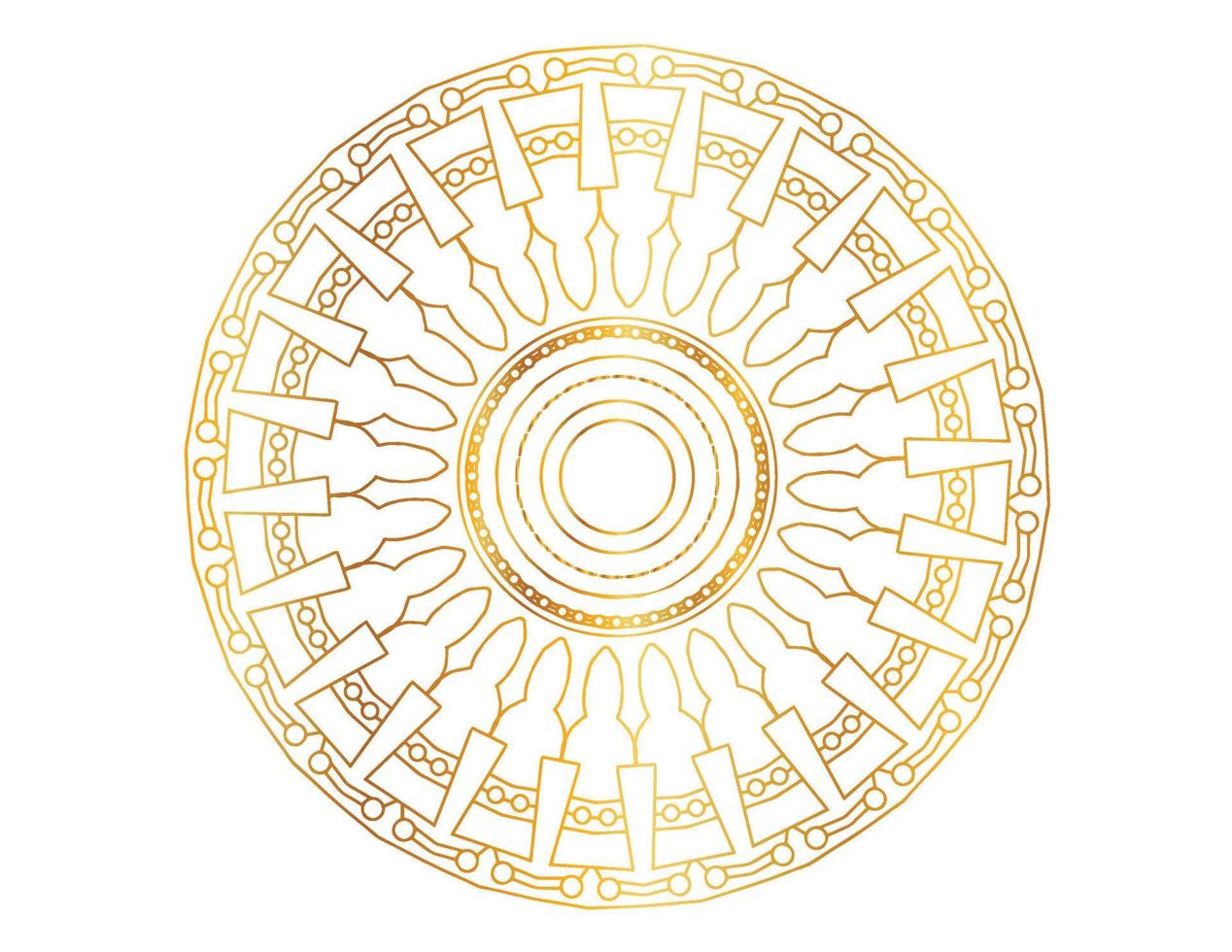 Mandala-Design mit goldenem Farbverlauf und königlicher Kunst vektor