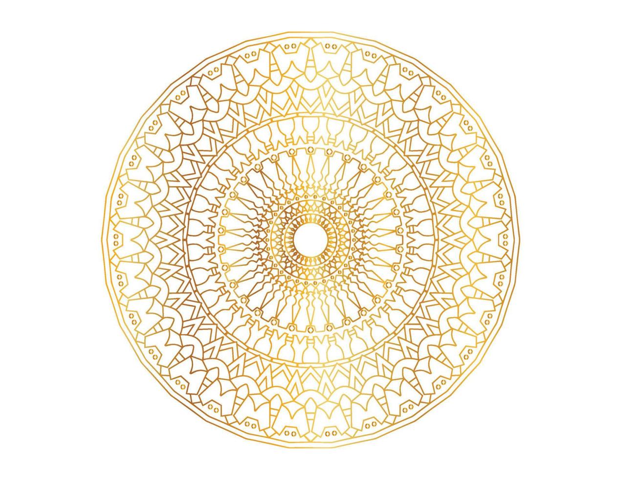mandalakonst med gyllene gradient och mönster vektor