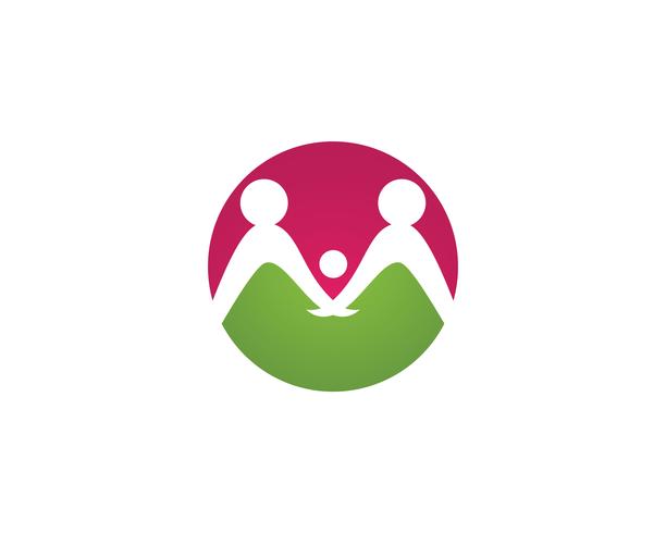 Annahme- und Gemeindesorgfalt Logo-Schablonenvektor vektor