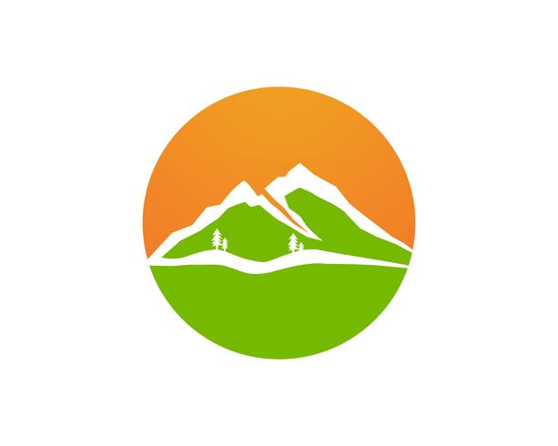 Berg und Wasser Logo Business Template Vector