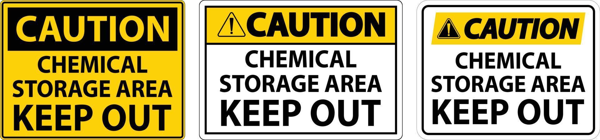 Warnschild Lagerbereich für Chemikalien Verbotsschild vektor