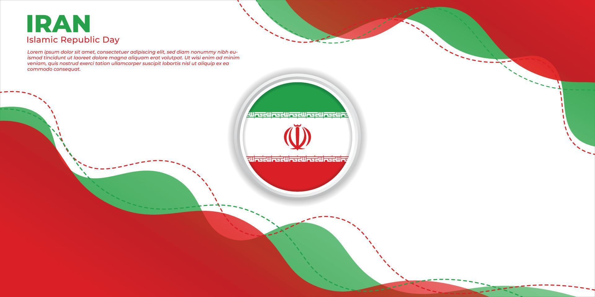 tag der islamischen republik der iranischen vektorillustration. rotes und grünes abstraktes Hintergrunddesign. vektor