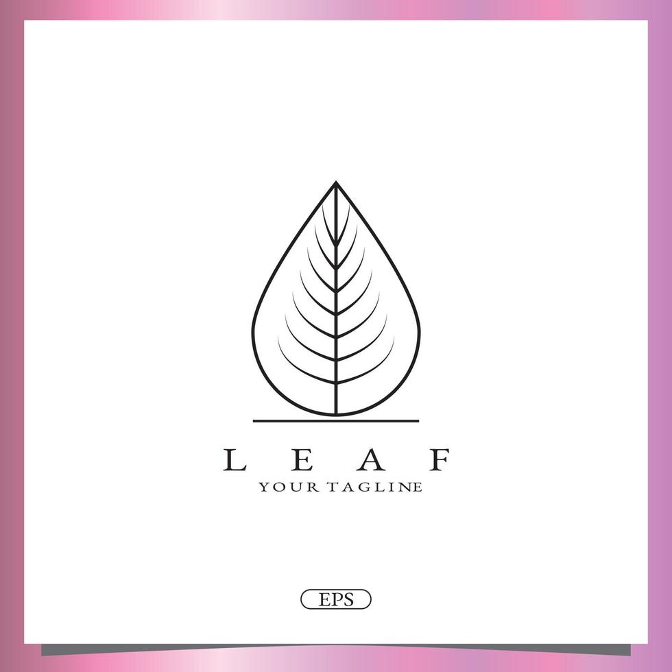 outline leaf logo premium elegant mall vektor eps 10