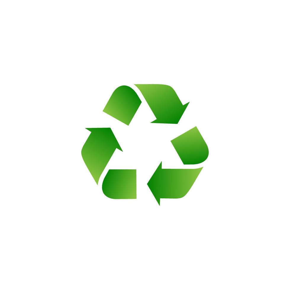 Recycling-Logo-Icon-Vektor im flachen Stil. Dreieck-Recycling-Zeichen-Symbol vektor
