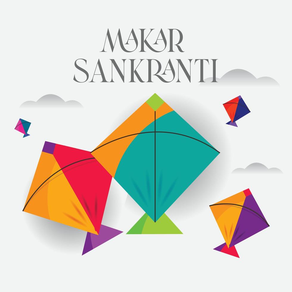 indisches drachenfest makar sankranti vektor