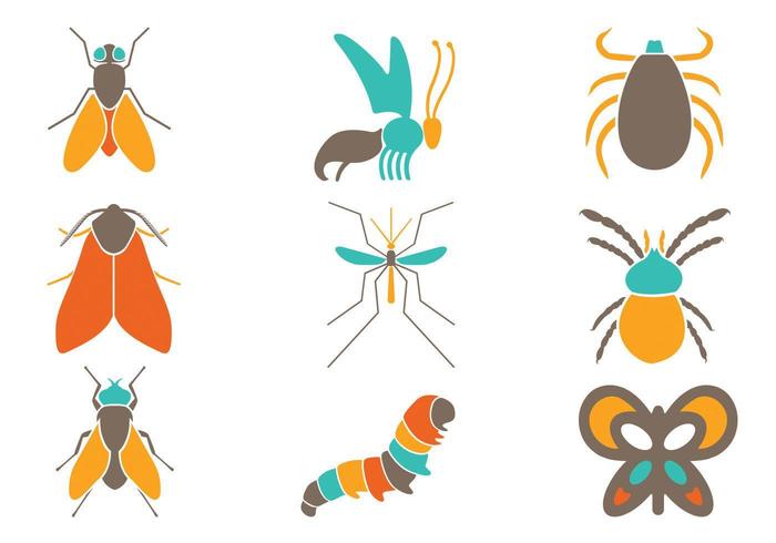 Färgglada Insect Vector Pack