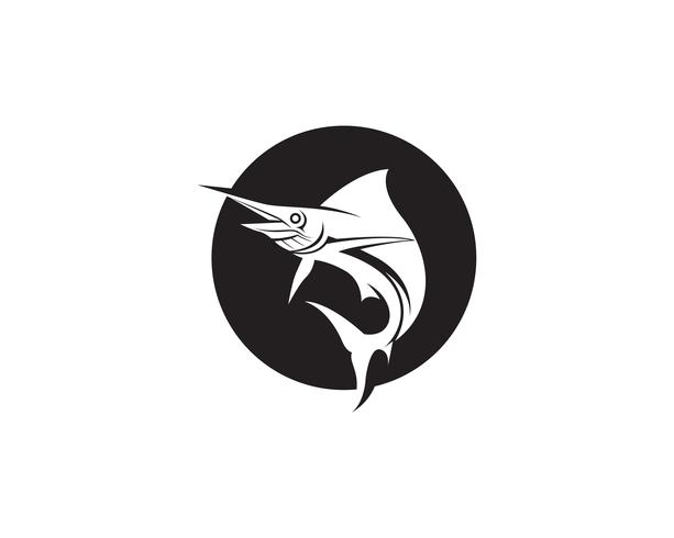 Marlin hoppa fisk logotyp och symbolik symbol vektor