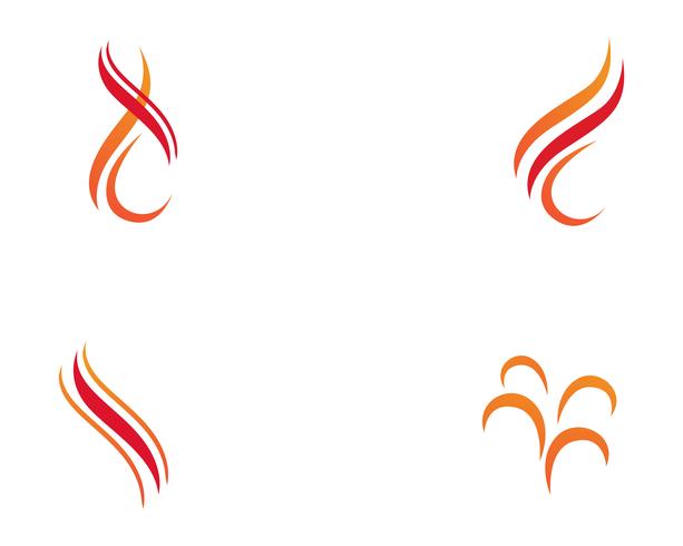 Feuerflammen-Naturlogo und Symbolikonenschablone vektor