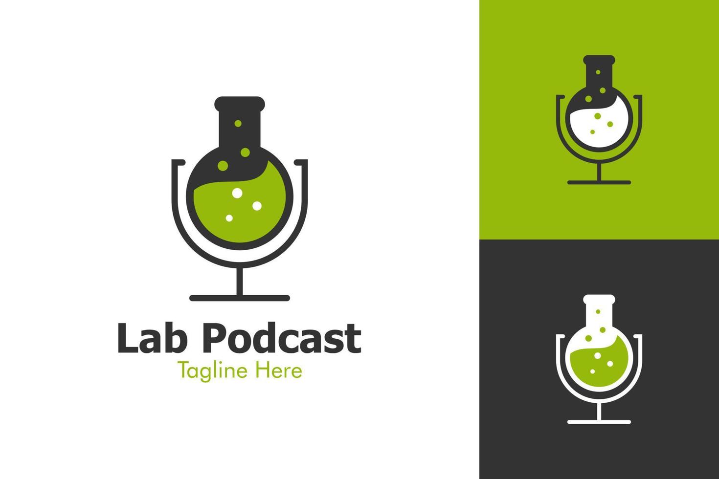 Illustrationsvektorgrafik des Logos des Podcast-Labors. perfekt für Technologieunternehmen vektor