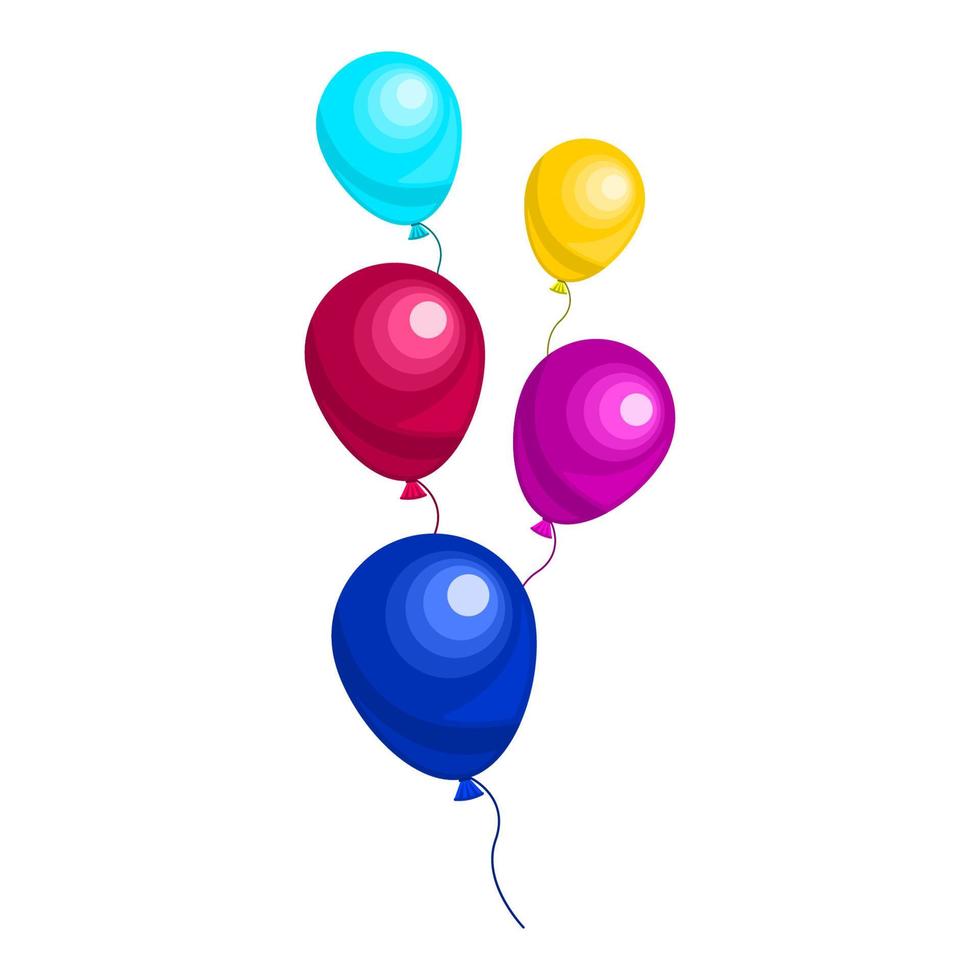 feier, die bunte luftballons fliegt vektor