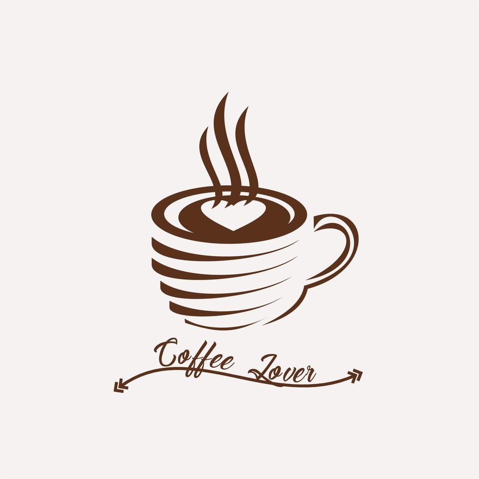 kaffe logotyp mall vektor
