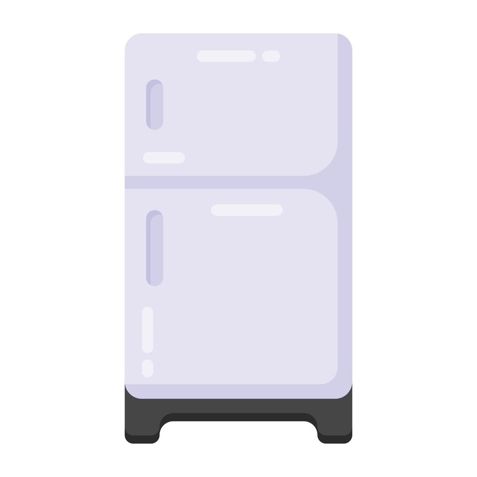 hushållsapparat, kylskåp i platt stilikon vektor