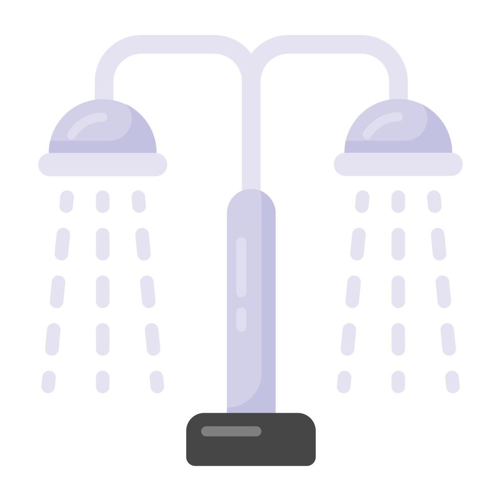 platt ikon för stranden dusch redigerbar vektor